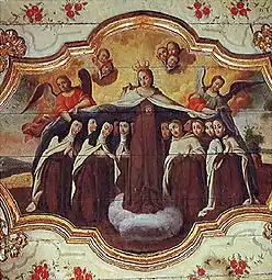 Peinture de la Vierge avec les saints du Carmel (Brésil).