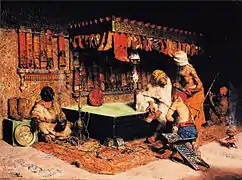 Tienda de babuchas en Marruecos, 1872