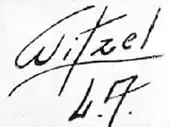 signature de Josef Rudolf Witzel