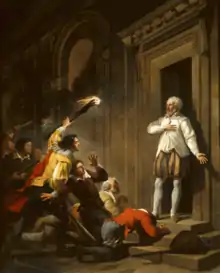 Joseph-Benoît Suvée, L'Amiral de Coligny en impose à ses assassins , 1787.