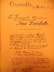 Fiche jaunie écrite à l'encre avec pleins et déliés. Belle écriture appliquée ancienne.