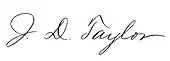 signature de Joseph D. Taylor