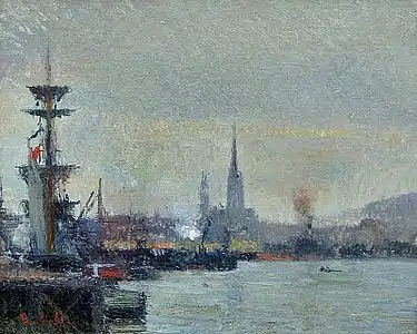 Joseph Delattre, Le Port de Rouen (XIXe siècle), localisation inconnue.
