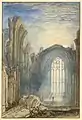 Joseph Mallord William Turner, Melrose Abbey, 1822, aquarelle, 9.7 x 13.5 cm