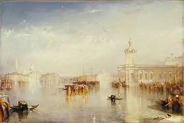 La Dogana, San GiorgioZitelle, depuis les marches de l'EuropeWilliam Turner, 1842Tate Britain, Londres.