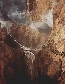 Le Teufelsbrücke du Saint-Gothard, par Turner.