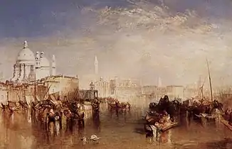 William Turner, Venise, vue du canal de la Giudecca, 1840.