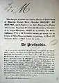 Faire-part de décès de Joseph Marie Stanislas Becquey Beaupre (16 novembre 1834).