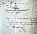 Déclaration du lieu et de la date de naissance de Joseph Marie Stanislas Becquey Beaupre.