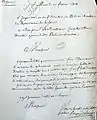 Lettre de Joseph Marie Stanislas Becquey Beaupre du 20 février 1808 remerciant le directeur général des Ponts & Chaussées, de Montalivet, pour l'attribution du titre de directeur.