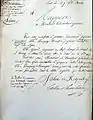 Lettre de Cadet Chambine du 19 février 1808 au directeur général des Ponts & Chaussées pour préciser la date d’effet de l'attribution du titre de directeur à Joseph Marie Stanislas Becquey Beaupre.