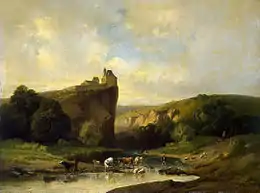 Le château de Walzin par Joseph Quinaux, musée de l'Ermitage (c. 1860-1865).