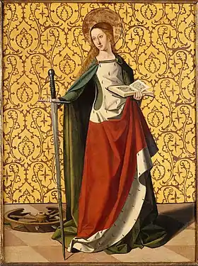 Sainte Catherine d'Alexandrie, peinture sur pan de bois, Musée du Petit Palais d'Avignon.