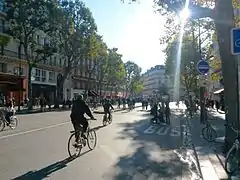 La rue du Temple, Paris, lors de journée sans voiture du 27 septembre 2015.
