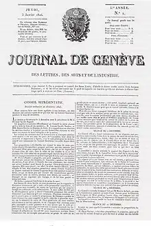 Image illustrative de l’article Journal de Genève