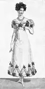 Femme avec gants opéra, 1820.