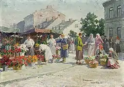 Marché à Cracovie, 1930