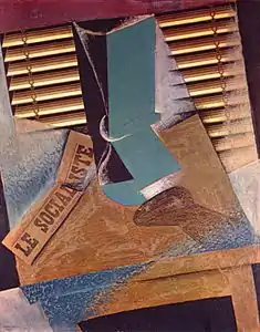 La Jalousie, Juan Gris, 1914. Gouache, craie, fusain, papier sur toile.