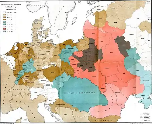 Les Juifs d'Europe Centrale en 1881 d'après Richard Andree