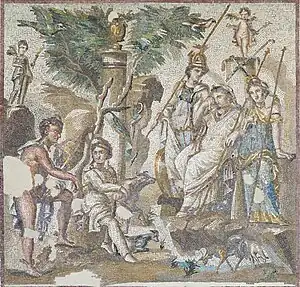 Jugement du mont Ida, mosaïque de sol, v. 110-150, villa de l'Atrium, Antioche