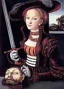 Lucas Cranach l'Ancien, Judith avec la tête d'Holopherne, vers 1530.