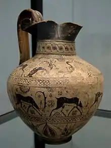 Œnochoé, pichet, production orientalisante de la Grèce orientale, v. 630 av. J.-C. Altes Museum (Antikensammlung).