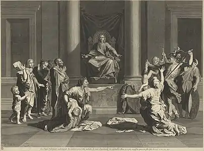 Estampe de la gravure d'Étienne Gantrel, publiée par Robert Hecquet, vers 1750.