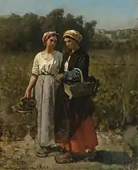 Étude de deux vendangeuses (vers 1862), localisation inconnue.