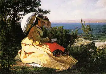 Jules Breton, Femme à l'ombrelle (Mme Breton), 1871