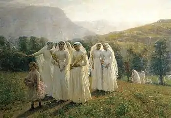 Jeunes filles se rendant à la procession (1890), Utica, Munson-Williams-Proctor Arts Institute.