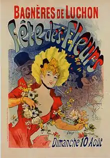 Affiche de Jules Chéret pour la fête des Fleurs du 10 août 1890.