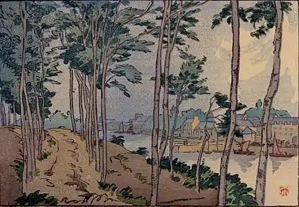 Entrée de la ria du Port-Rhu vu de Trébou (1922), 22 × 31 cm, Paris, BnF.