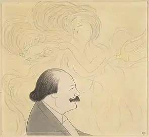 Jules Massenet au piano, couronné par une muse, détail, Paris, musée d'Orsay.