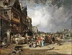 L'arrivée de la diligence à Quimper-Corentin sous le Directoire (1873, musée des Beaux-Arts de Quimper).