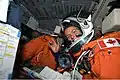 Dans la navette spatiale après la mise en orbite (mission STS-127).