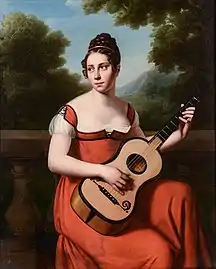 Portrait d'une dame jouant de la guitare, 1813 ou 1815