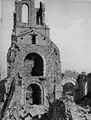 L'église détruite, en ruine, 1917.