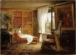François-Louis Dejuinne, La Chambre de Madame Récamier à l'abbaye-aux-Bois (1826), Paris, musée du Louvre.