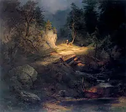 Julius Lange, paysage forestier, 1843