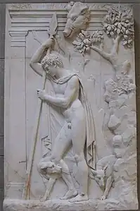 La mort d'Adonis, bas-relief de Julius Troschel, 1840-1850, Nouvelle Pinacothèque de Munich