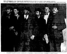 Arrestation de la Junte du PLM (Ricardo Flores Magón, Anselmo L. Figueroa, Librado Rivera, Enrique Flores Magón) en 1913.