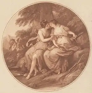 Diane et Callisto par Thomas Burke, 1782.