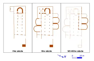 États successifs de l'église du prêtre Félix