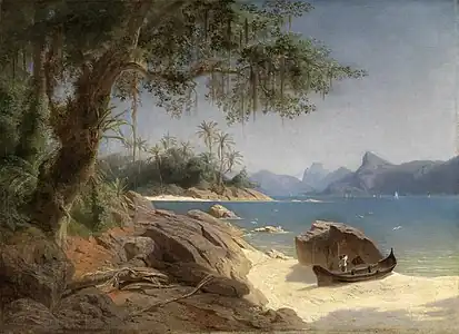 Paysage des côtes près de Rio de Janeiro, 1864, Staatliche Kunsthalle Karlsruhe.
