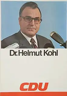 Affiche électorale en faveur de Helmut Kohl, dont le nom est précédé du titre de Dr. (Doktor)