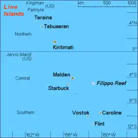 Carte des îles de la Ligne.