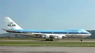 Le Boeing 747-200 de KLM impliqué dans l'accident.}}