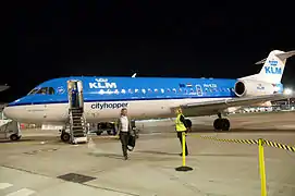 Fokker 70 de KLM Cityhopper en 2013.