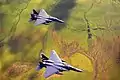 Deux F-15K Slam Eagle sud-coréens en vol.