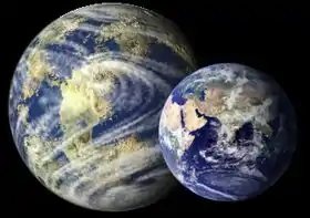 Vue d'artiste de Kepler-69 c par rapport à la Terre.